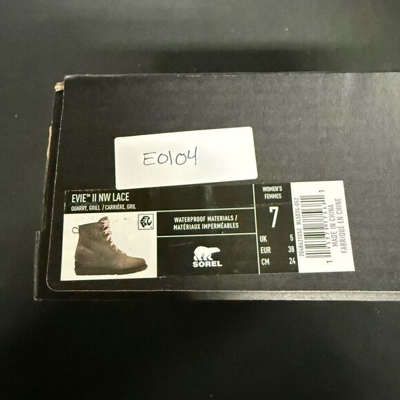 New Sorel Evie II NW Lace Quarry Grill Waterproof Leather Boots 7 - Picture 5 of 5